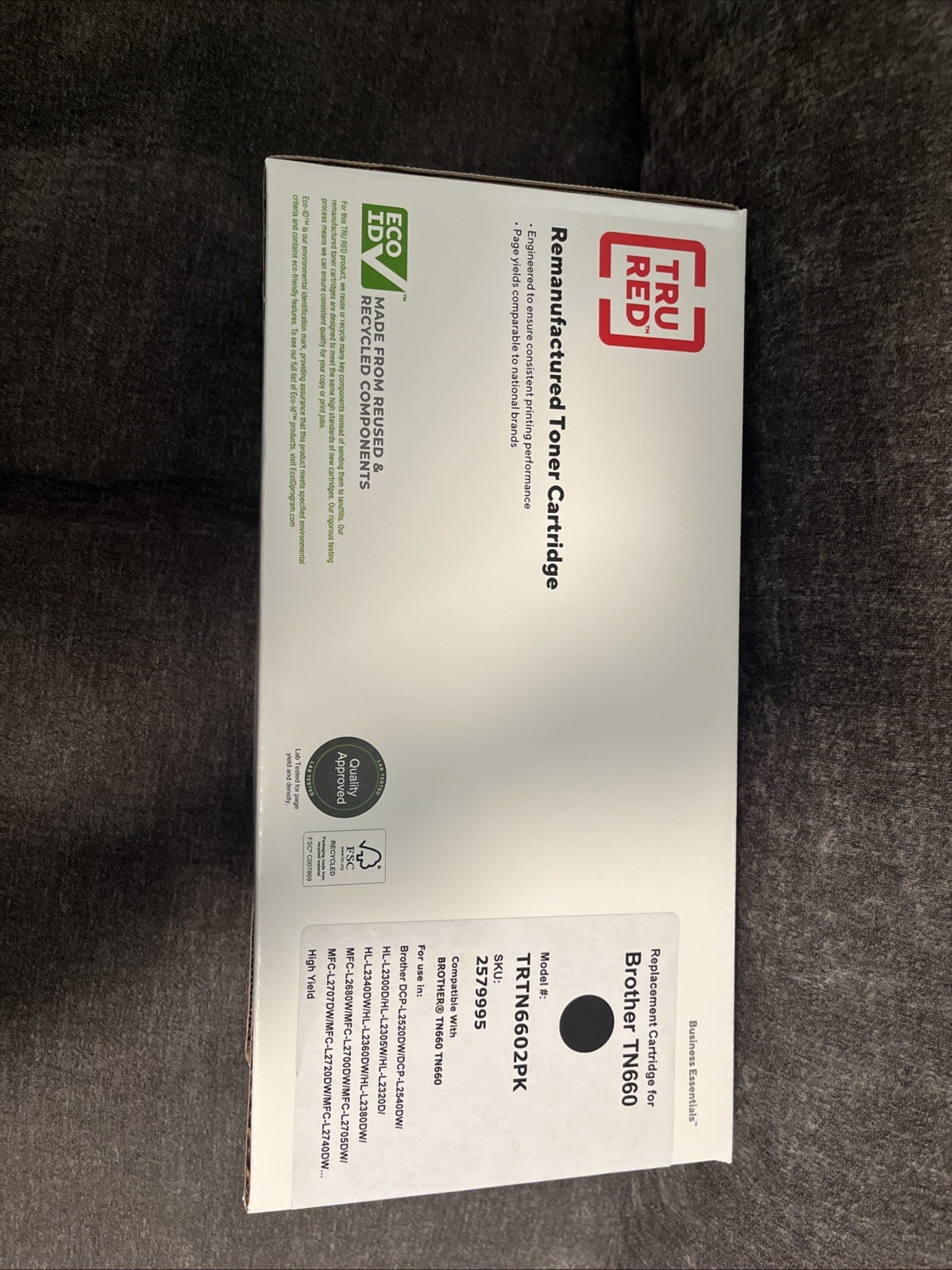 TRU RED Black Toner Cartridge Replacement for Brother TN660 NIB MOD #TRTN660 2PK