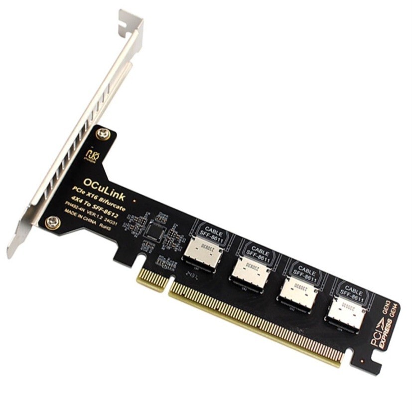 Adapter PCI-Express 4.0 PCIE 4X to Oculink SFF-8612 SFF-8611 