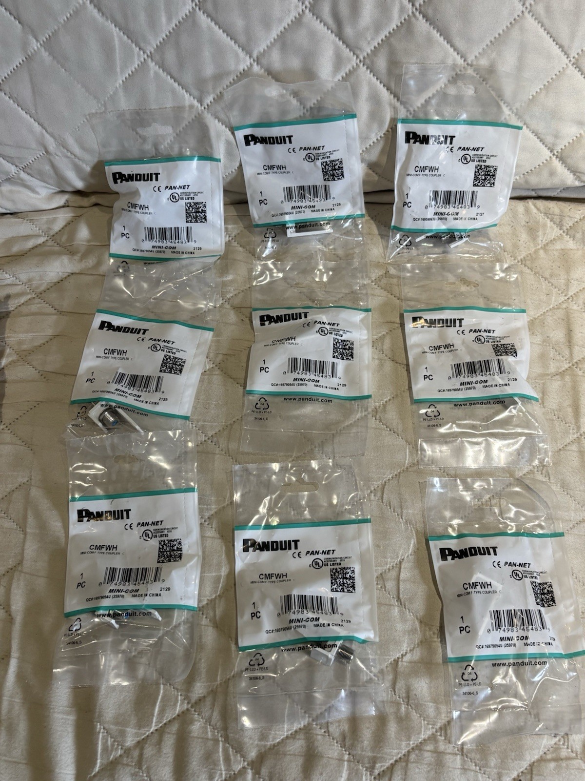 LOT OF 9  PANDUIT CMFWH MINI-COM F-TYPE COUPLER MODULE SHIPS FREE
