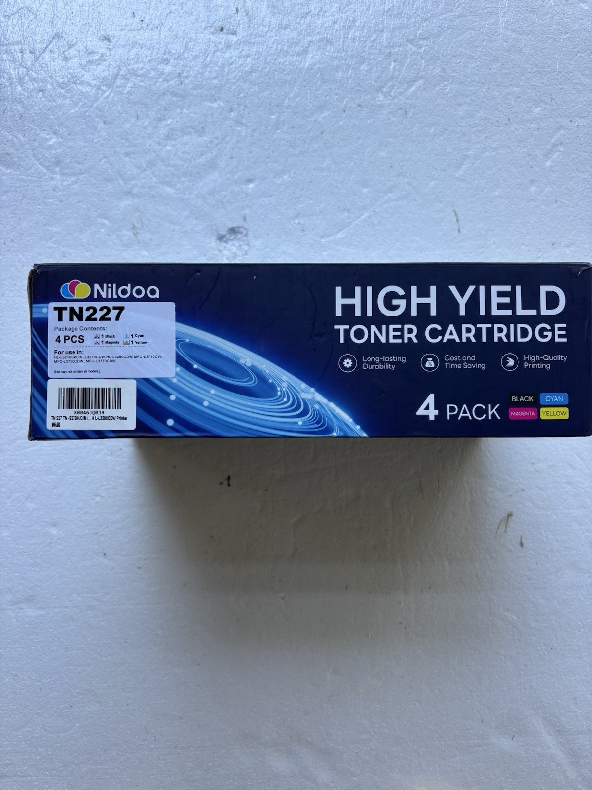 Nildoa High Yield Cartridge TN227 , Black, Cyan, Magenta & Yellow, 4 Pack