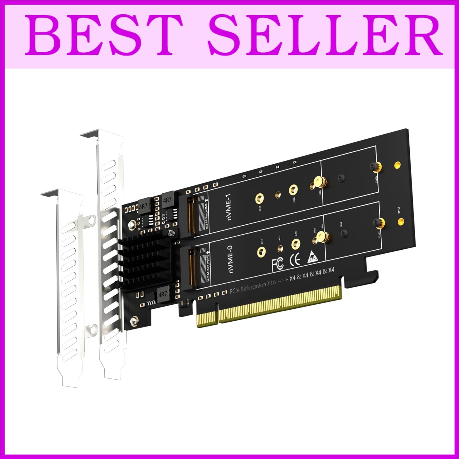 PCIe 4.0 X16 Adapter: 4 M.2 NVMe SSDs, No Bifurcation Needed**