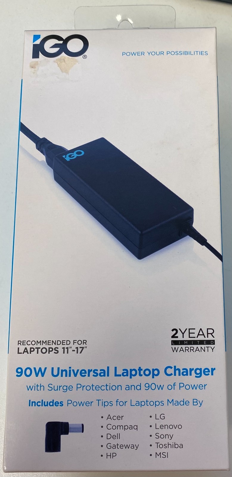 iGo 90W Universal Laptop Charger with sure protection and 90w of Power