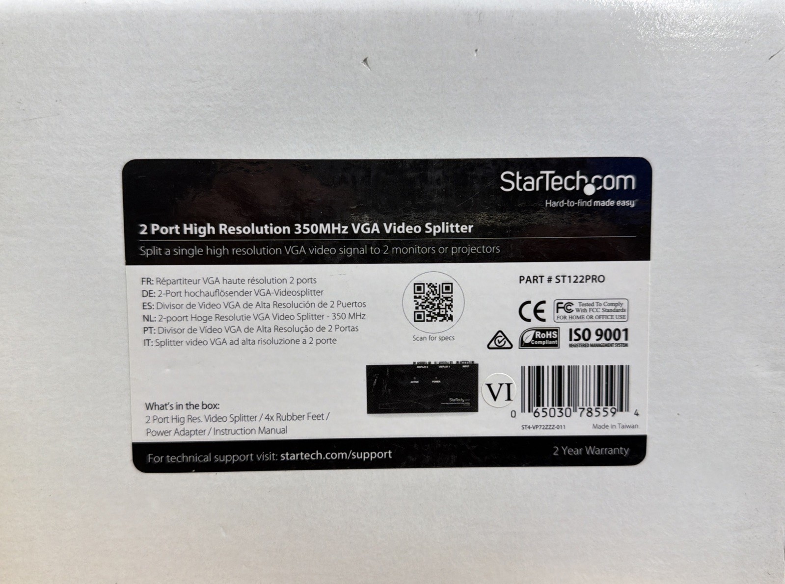 StarTech.com  (ST122PRO) 2-Ports External Video splitter