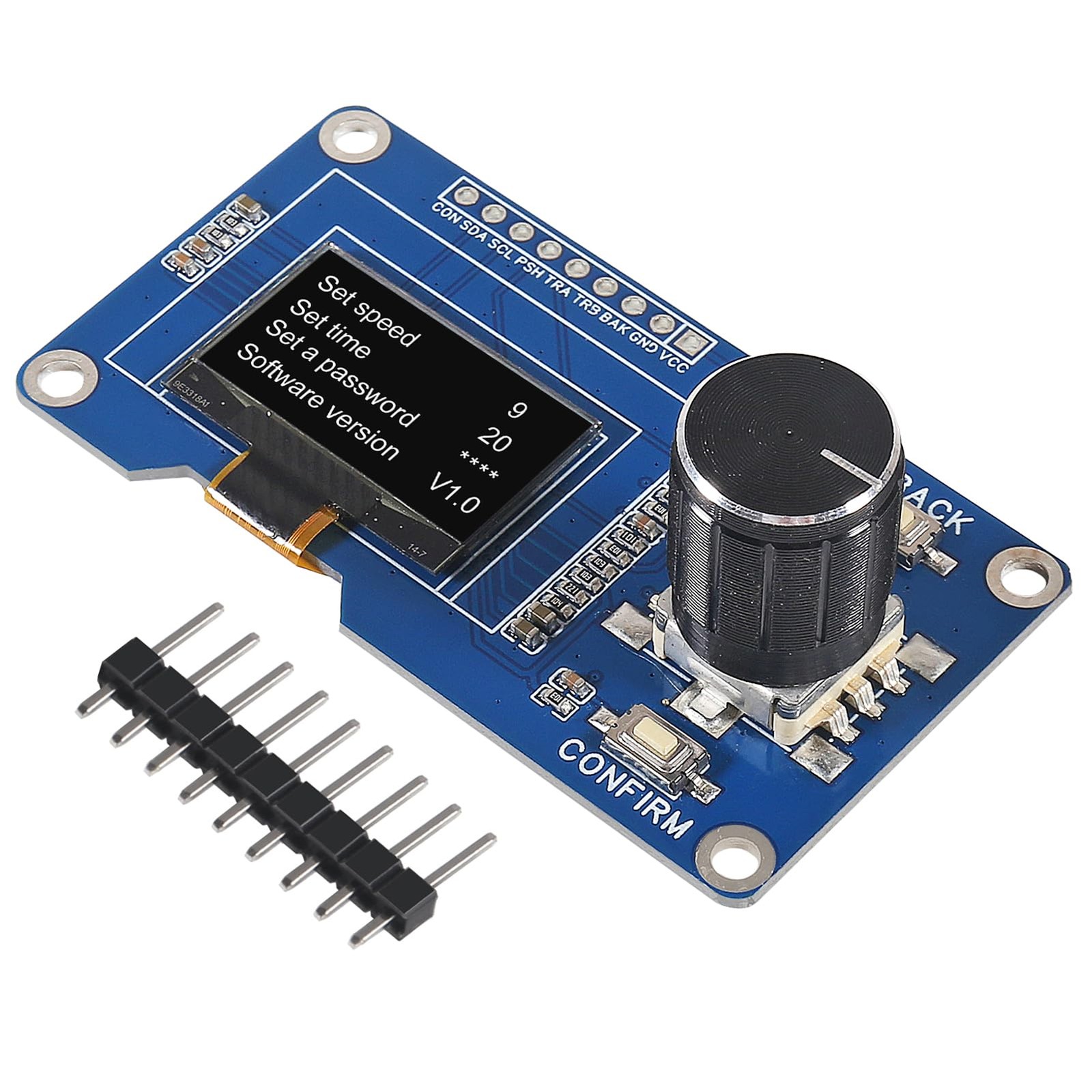 1PCS 0.96 Inch OLED Display Module with Buttons EC11 Rotary Encoder IIC Inter...