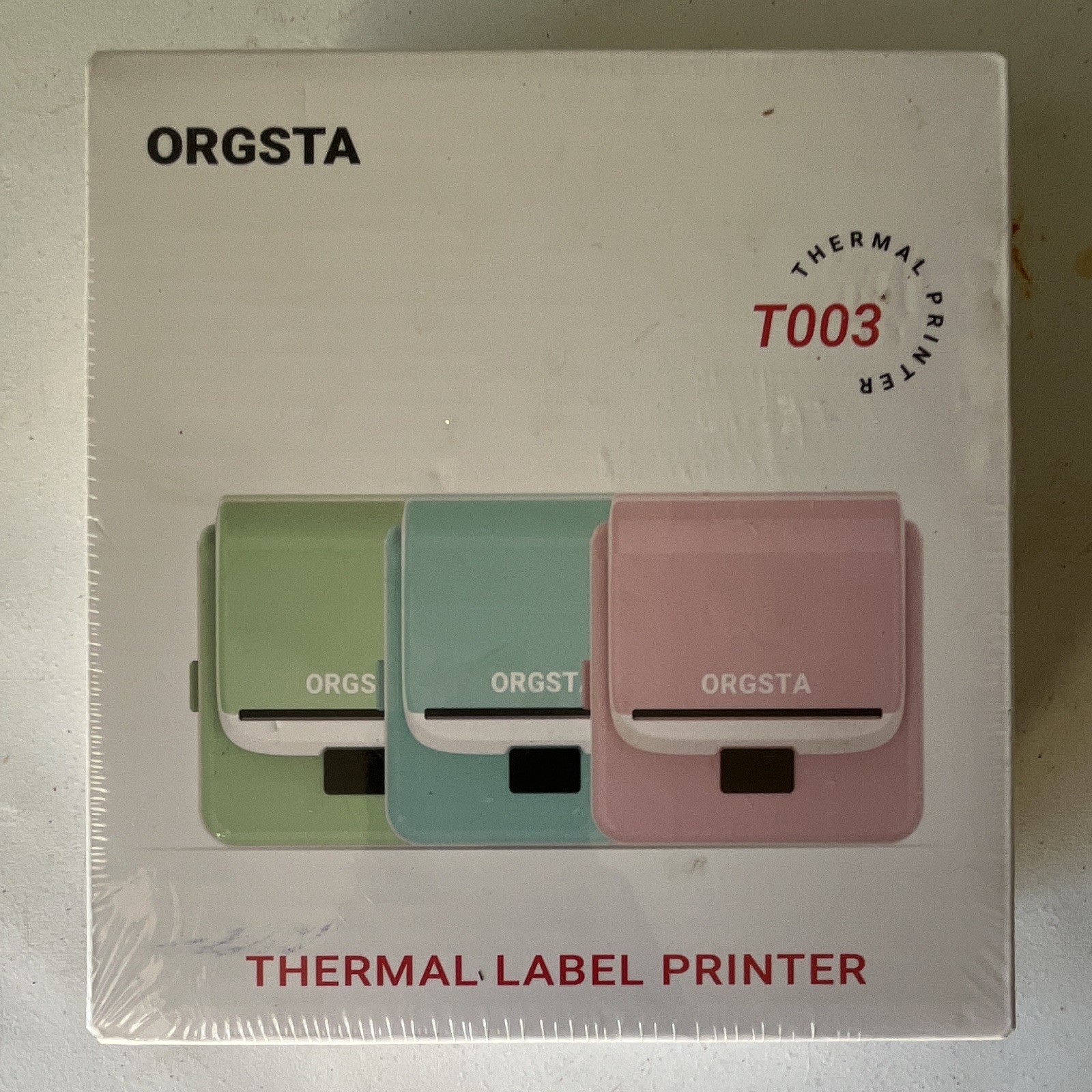 ORGSTA T003 Bluetooth Thermal Label Maker Printer Pink Phone PC New Sealed