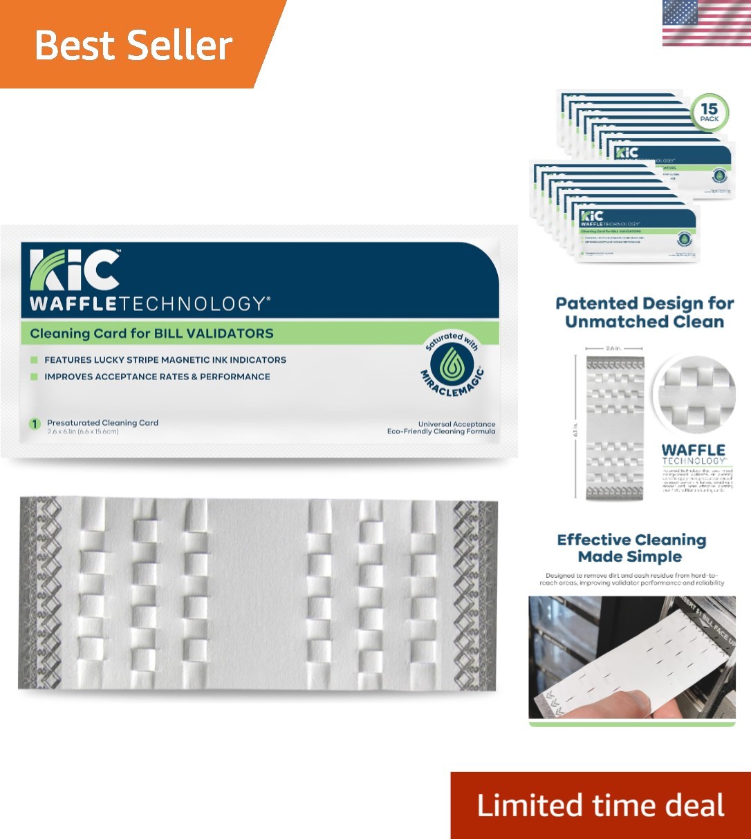 Universal Cleaning Cards for Note Validators - 15 Pack for Optimal Performance