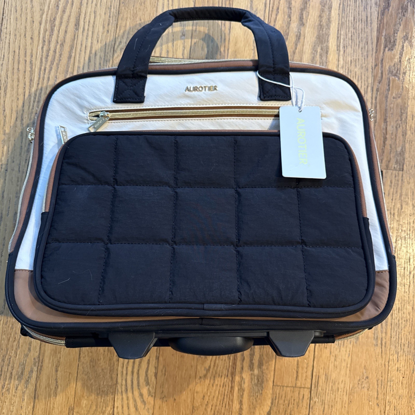 Auroter Rolling Laptop Bag, Rolling Briefcase for Women with Waterproof Pocket