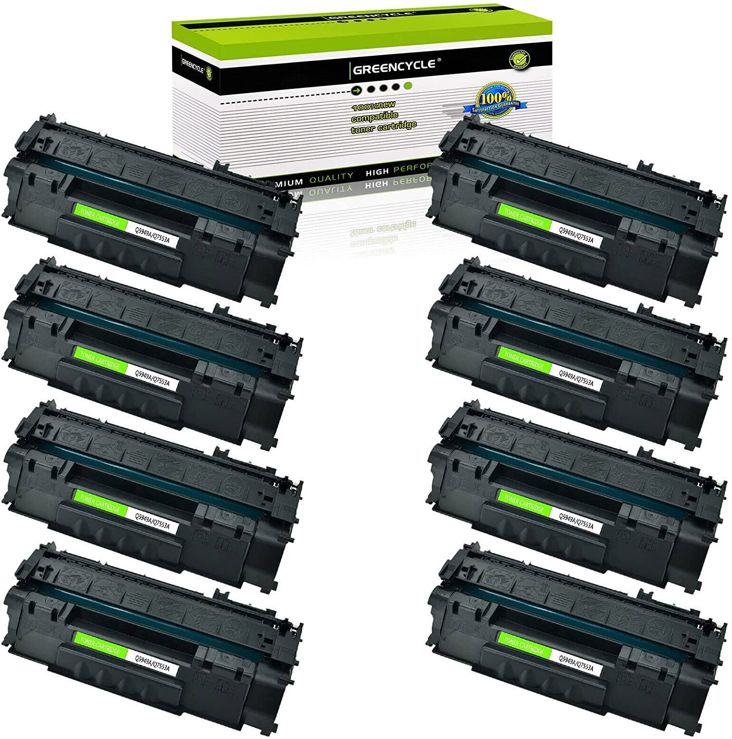 8PK Q7553A 53A BK Laser Toner Fits For HP LaserJet P2014D P2014N P2014DN Printer