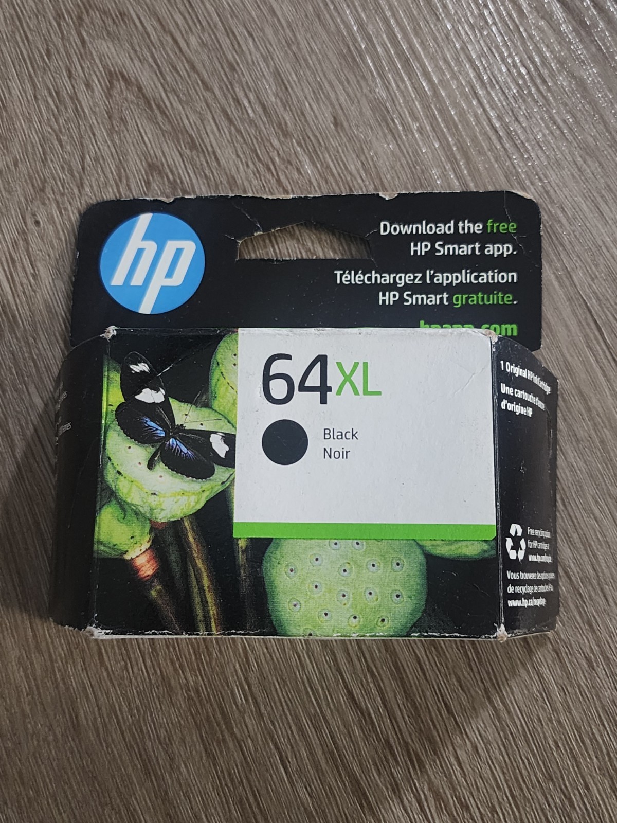 HP 64XL N9J92AN Original Black Ink Cartridge NEW PACKAGE DISTRESS -----16
