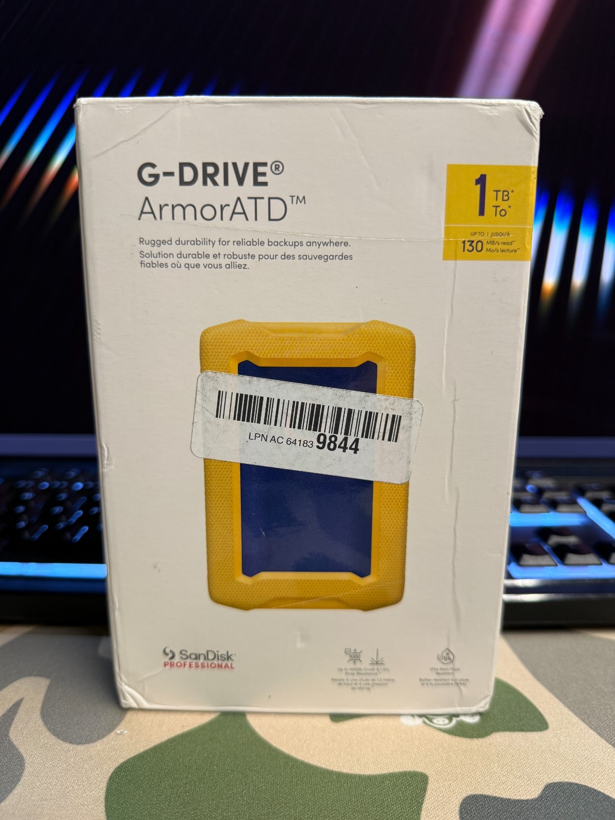 Sandisk Western Digital 1TB G-Drive ArmorATD Rugged Portable External Hard Drive