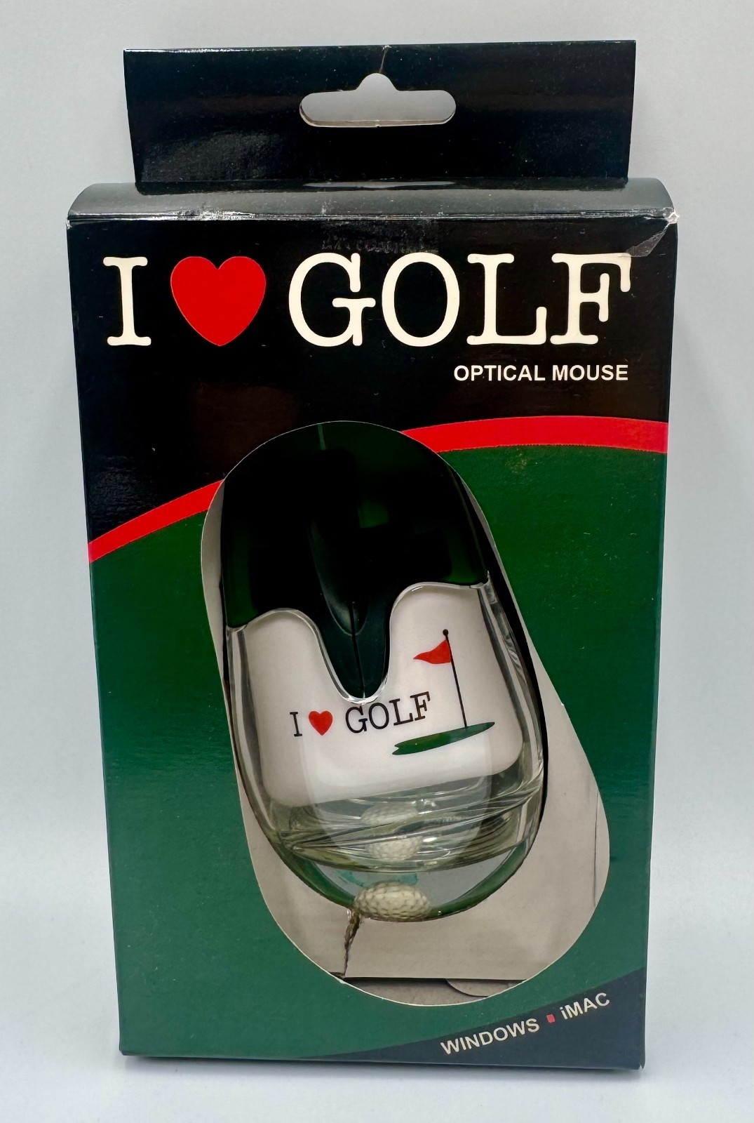 Aqua Computer Mouse Wired Golf Lover Rare Vintage New In Box