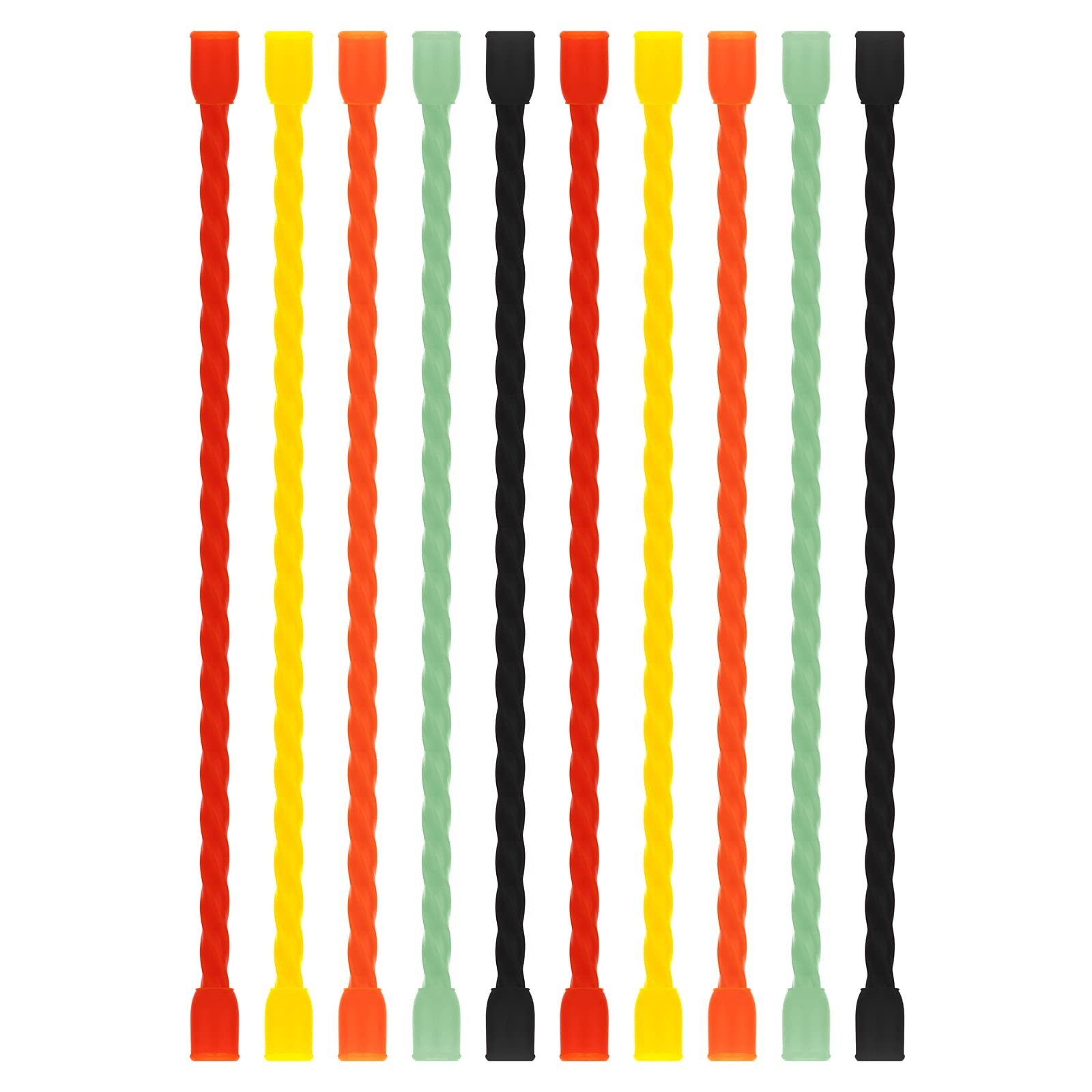 Gesipor 10 PCS 6-Inch Silicone Cable Ties - Reusable Rubber Twist Ties Bendable
