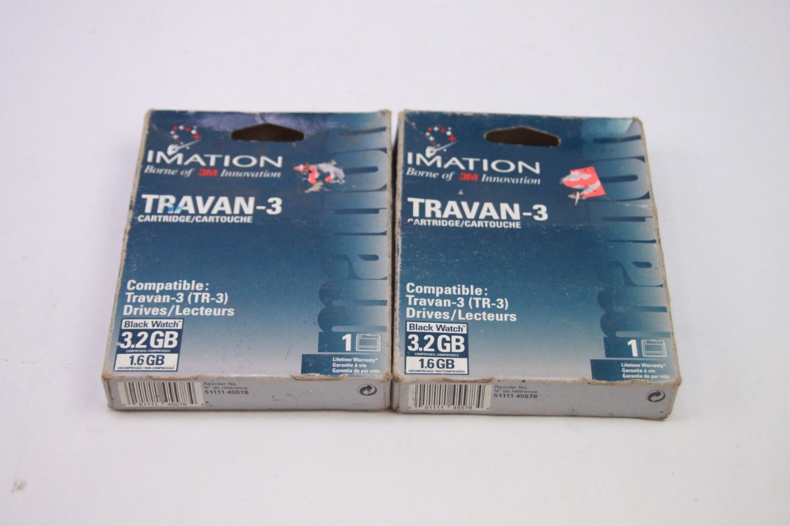Lot of 2 New Old Stock Imation Travan-3 3.2GB Cartridges