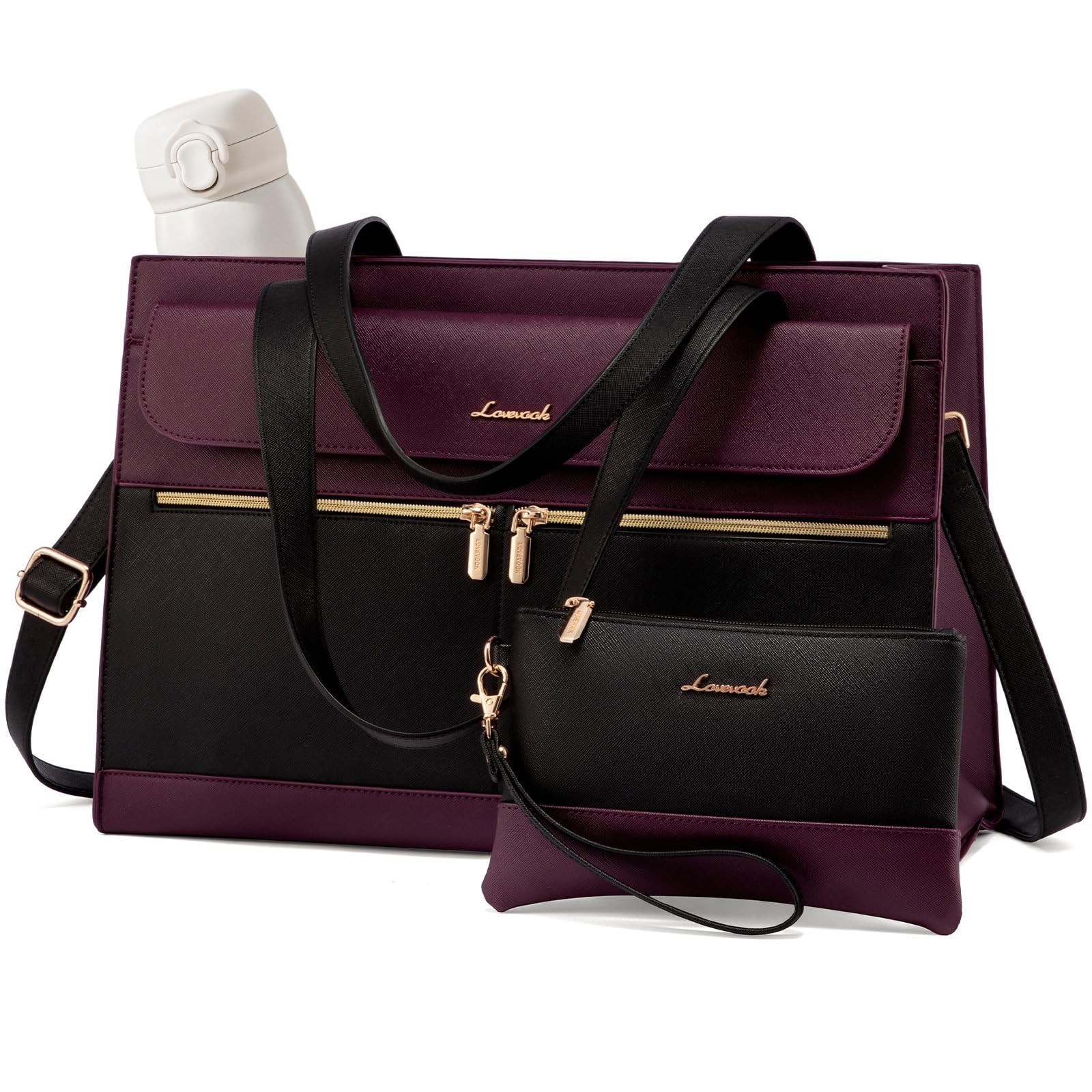 Laptop Bag for Women 15.6 Inch Tote Work Professional Leather Computer Briefcase