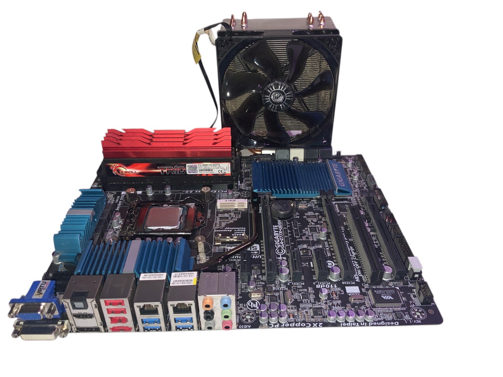 Gigabyte GA-Z77X-UD5H  Motherboard W/Intel Processor & G-SKILL Trident X4 & Fan