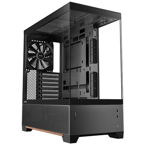 Antec C6 WOOD - Black, Mid Tower, ATX/Micro-ATX/ITX, Tempered Glass, USB-C 10...