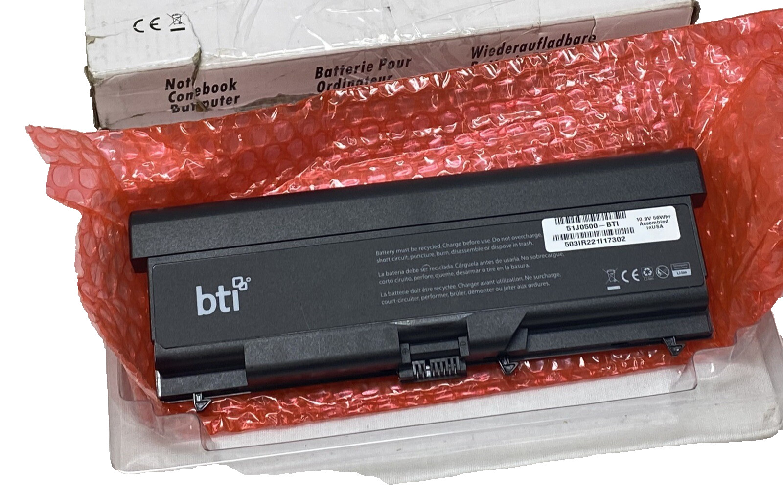 51J0500 - BTI 10.8V 56Whr Lithium Ion Notebook Computer Battery