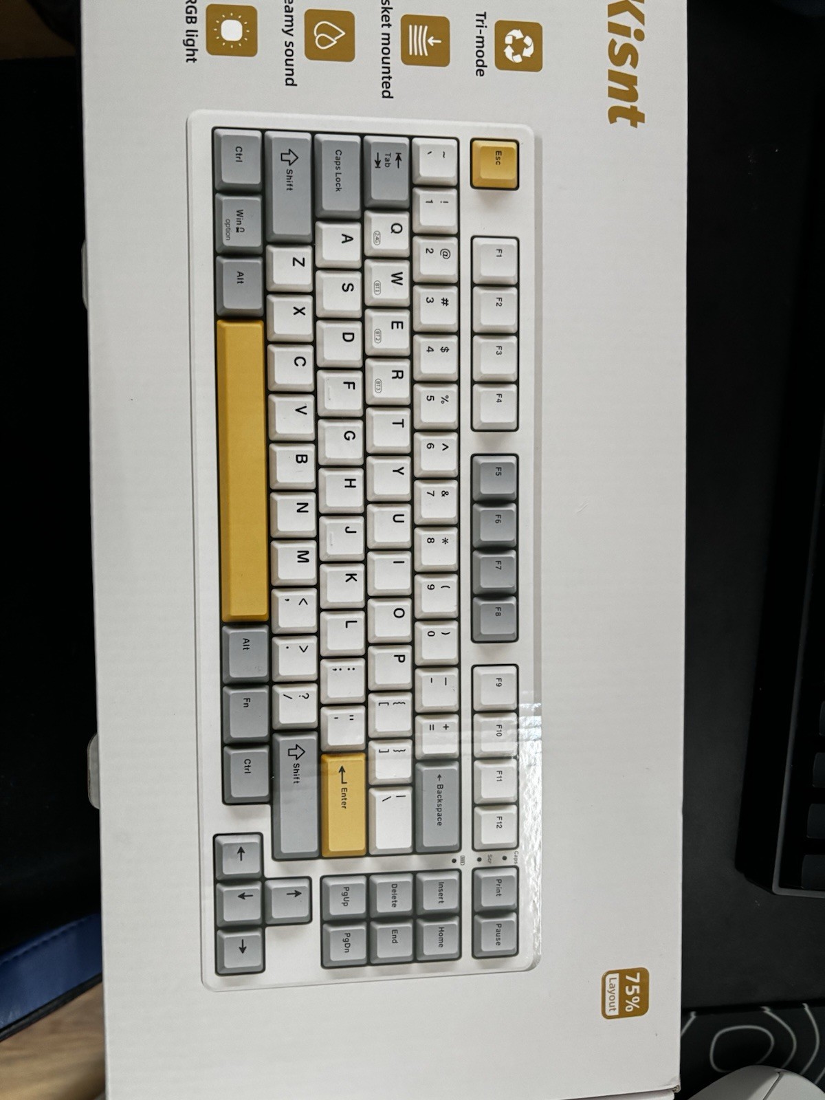 Kisnt KN85 75% Layout, 85 Keys Type C, Tri-mode connection RGB Lit Keyboard NEW