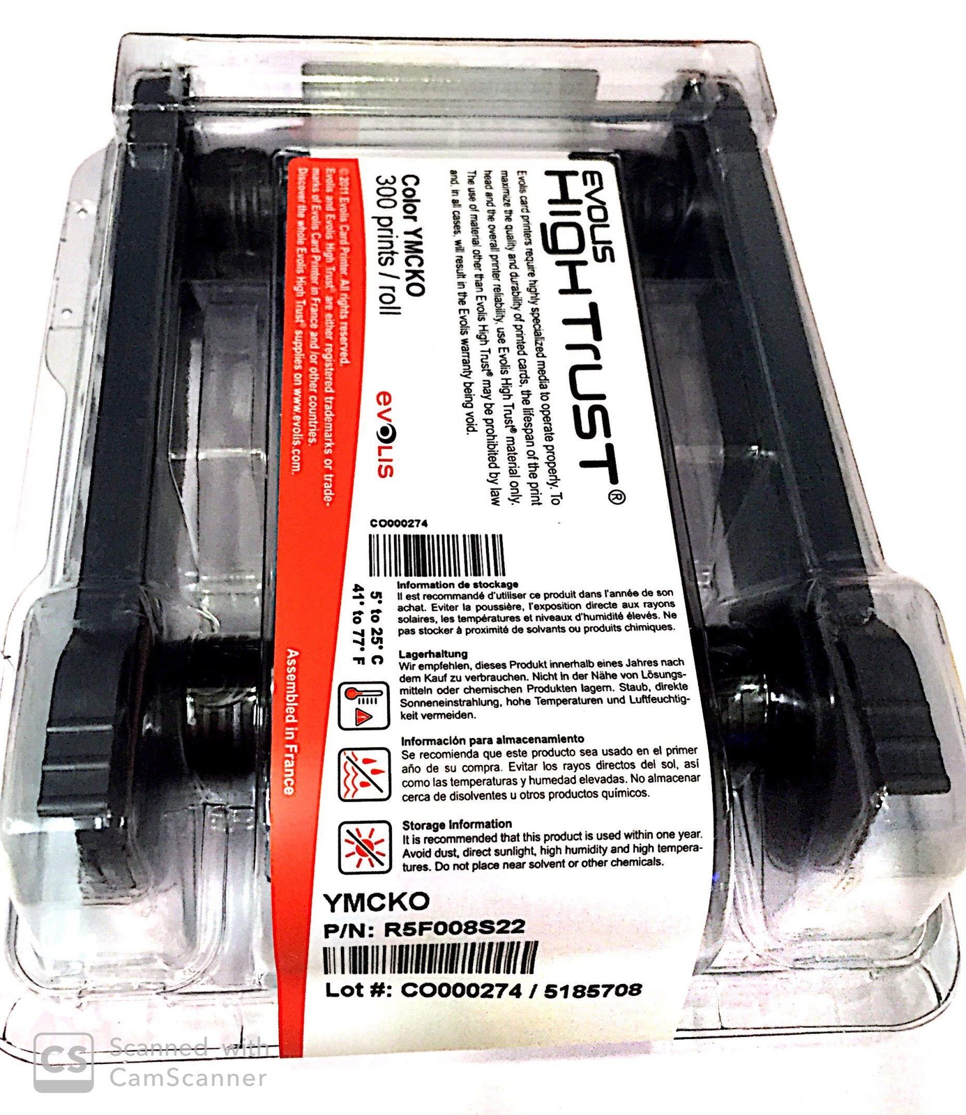 Evolis Consumables, Color Ribbon, Primacy Compatible, 300 Prints  1 Roll