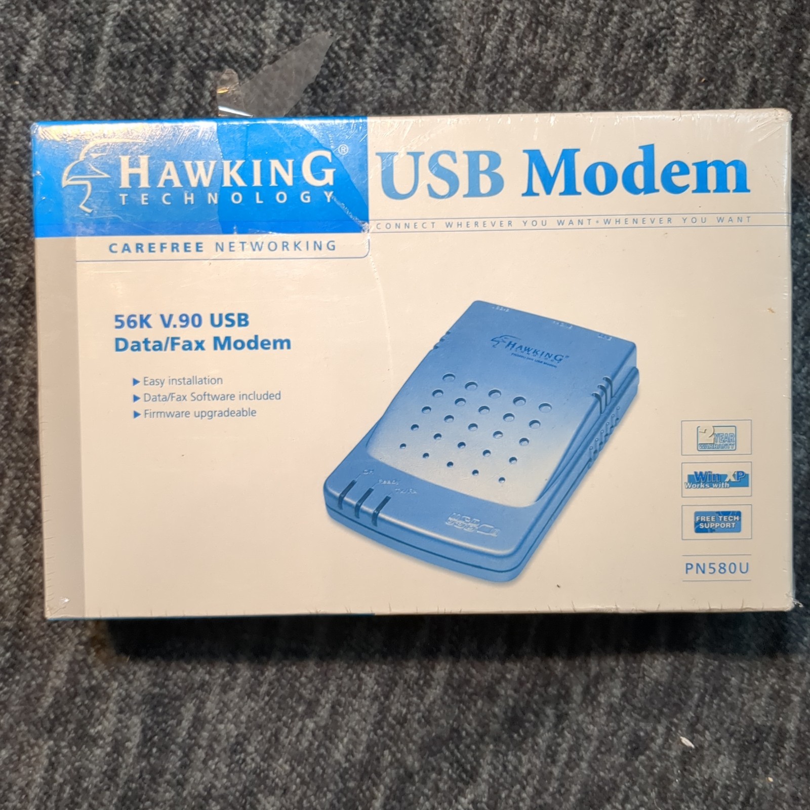 Hawking 56K V.90 USB Data Fax Modem PN580U NIB New Sealed Vintage Retro PC