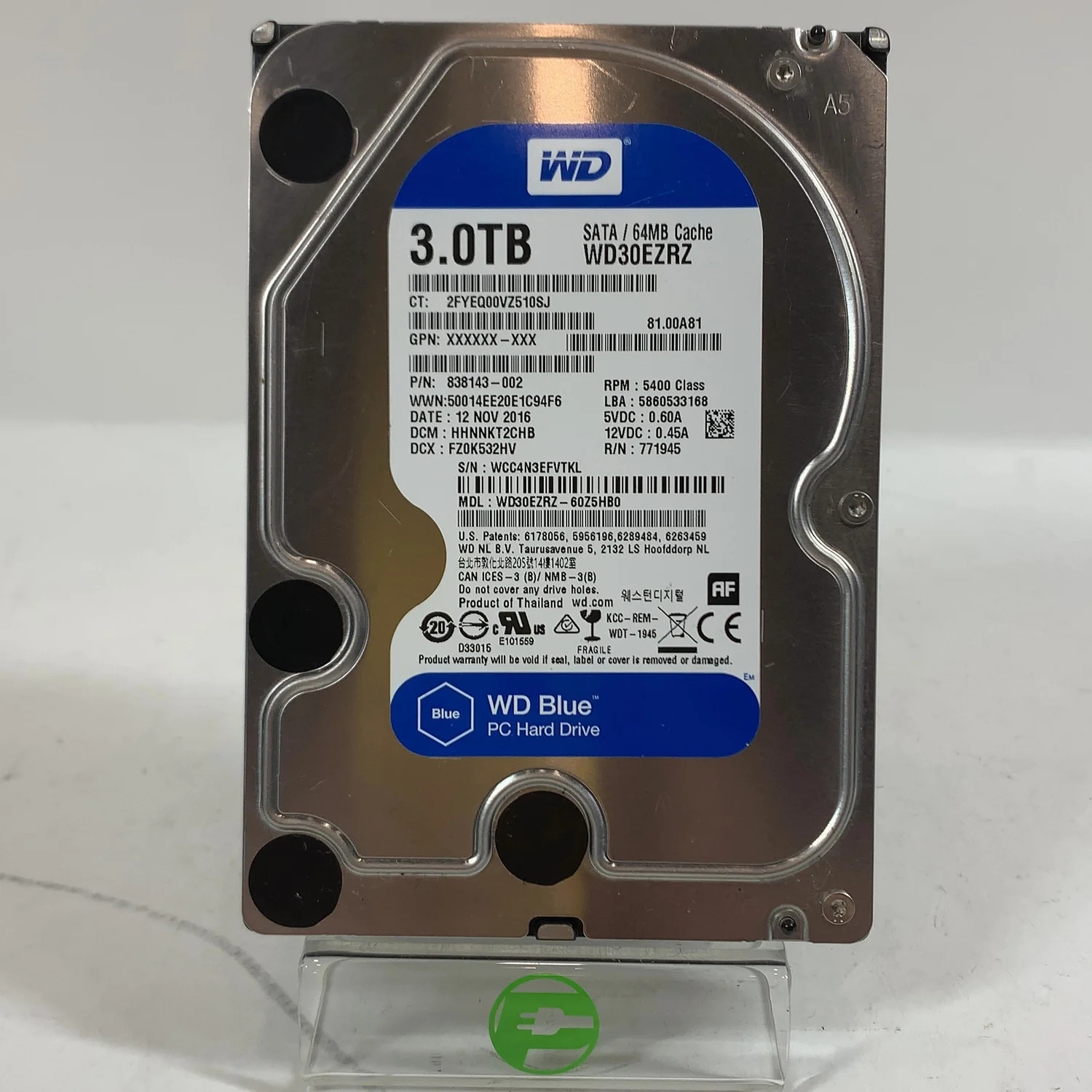 Western Digital WD 3.5" Blue 3TB SATA III 6Gbps HDD WD30EZRZ