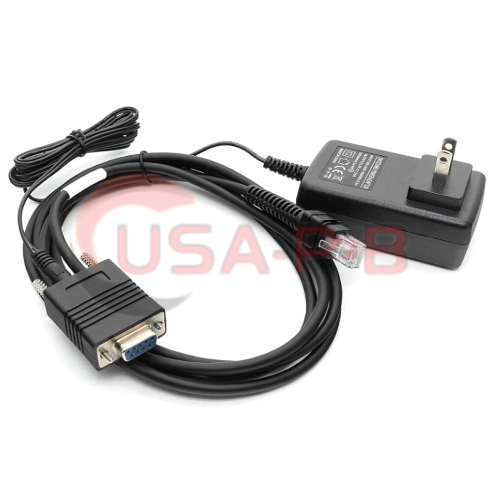 6.5FT 9Pin RS232 Serial Cable w/ 12V Power Supply For Zebra LI3678 DS3678 DS3608