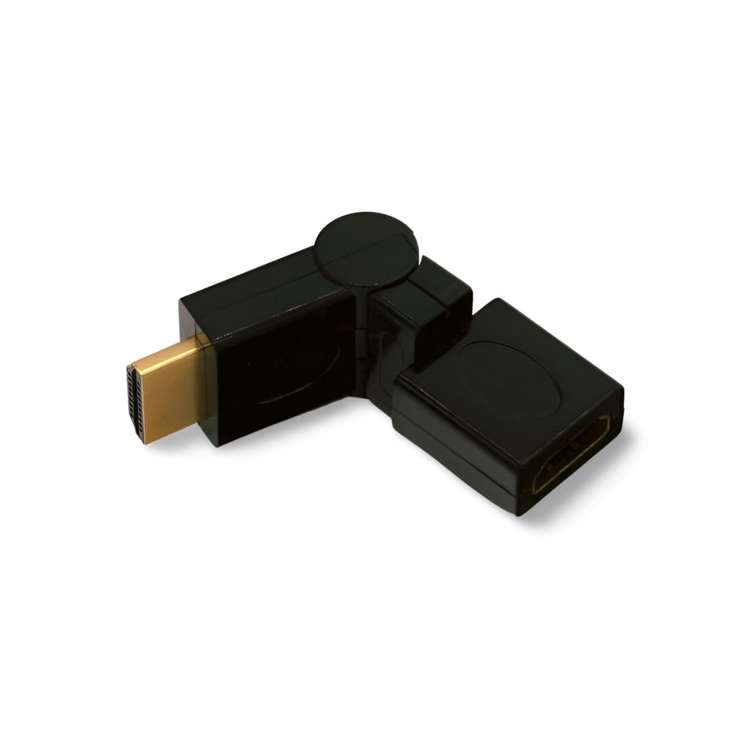 2in HDMI Male Female Flexible Right Angle Connector Swivel Adapter 4K - Black