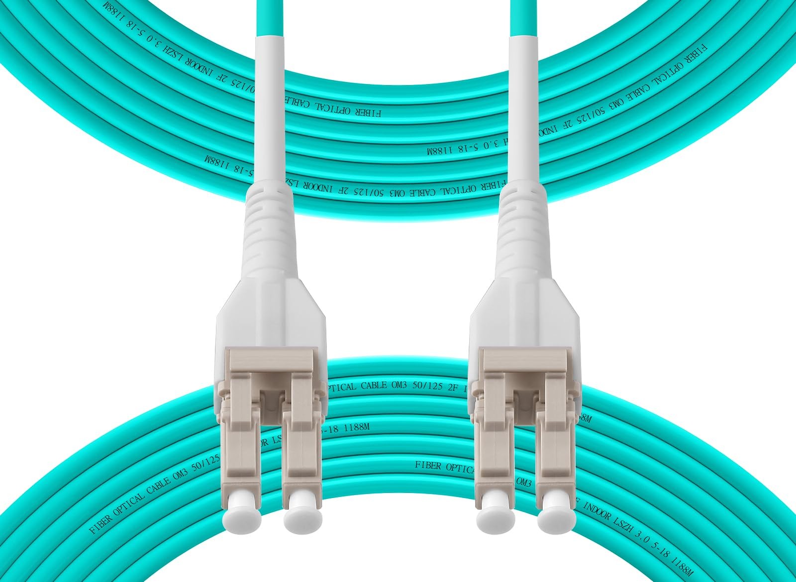 Uniboot OM3 LC To LC Fiber Patch Cable Multi-Mode Duplex 10GB 50/125m 1M