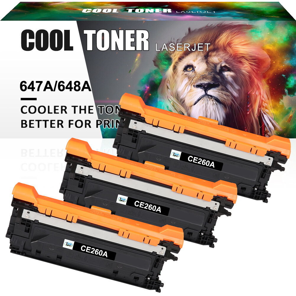 3PK Black CE260A Toner for HP Color LaserJet Enterprise CP4025dn CP4520 CP4525xh