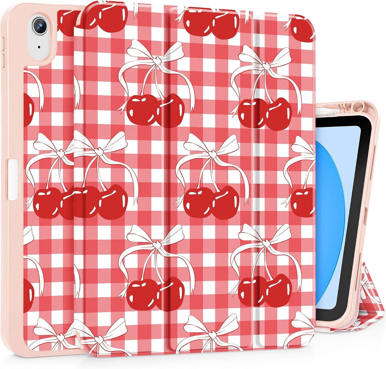 Trifold Stand Case for iPad 11 Inch A16 2025 & 10th Gen 10.9 Inch 2022, Cherry B