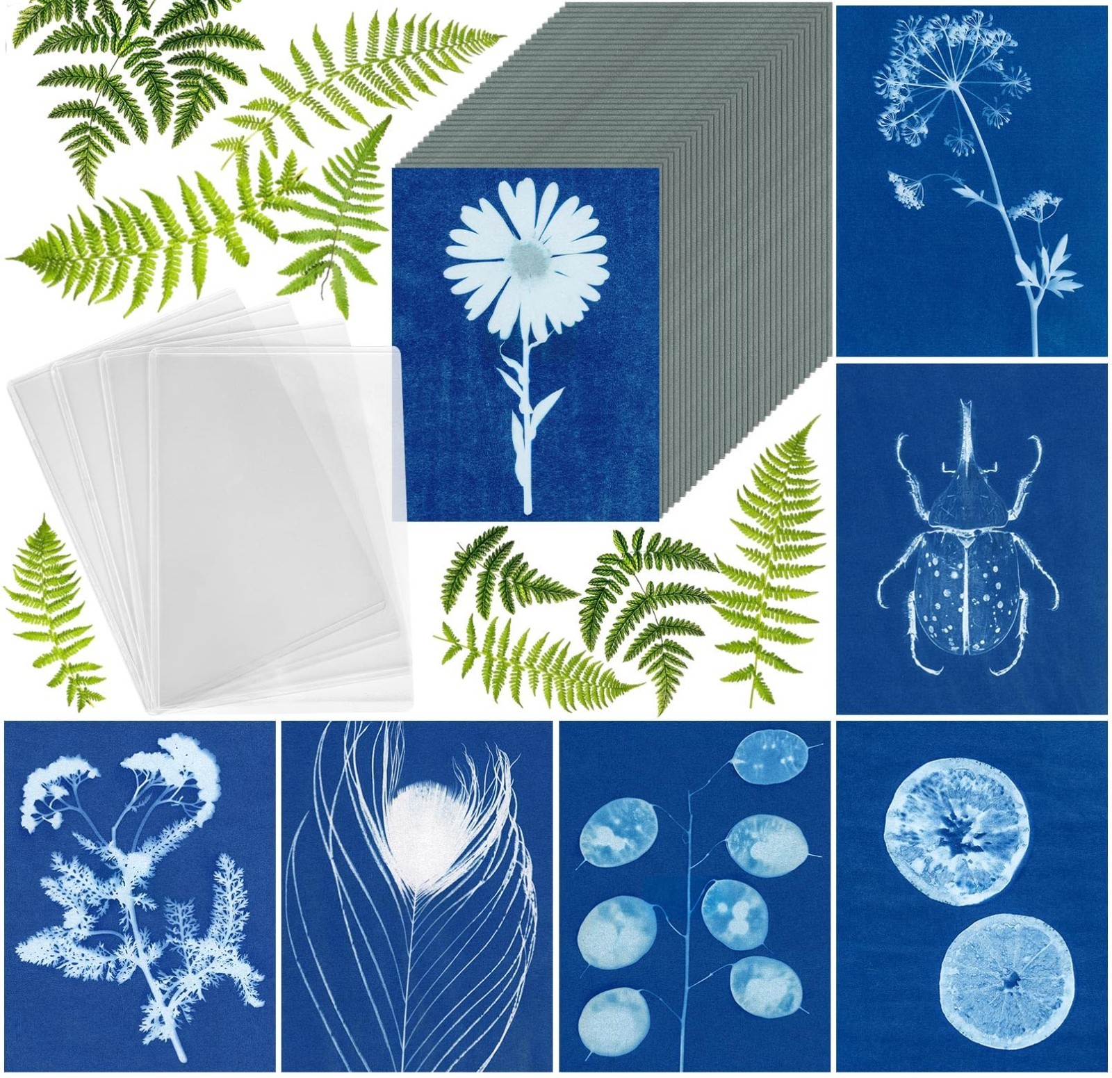 Cyanotype Sun Print Paper Kit - 100 Sheets A5 Solar Activated Art Supplies
