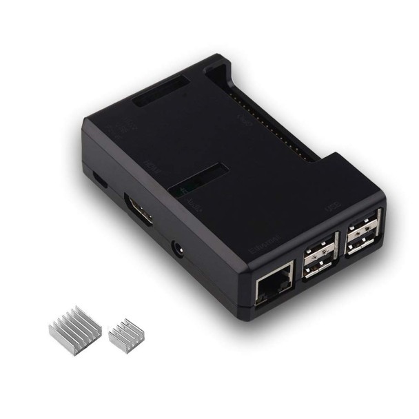 iUniker Raspberry Pi 3 Case - Transparent with Heatsink for Pi 3B+, 3B, 2B - Bla