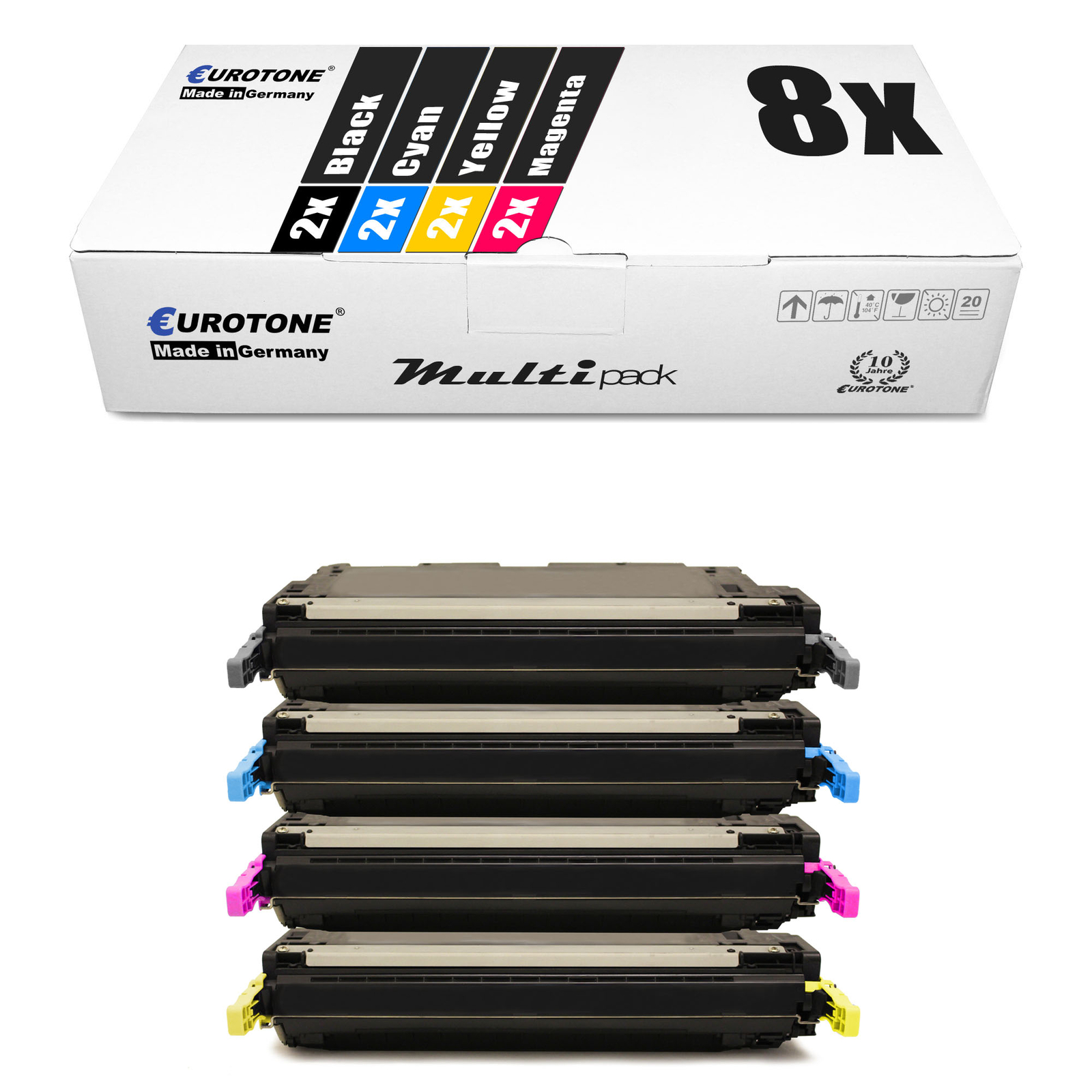 8X Eurotone ECO Toner For HP Color LaserJet 4700-DTN 4700-PH 4700-N 4700-DN