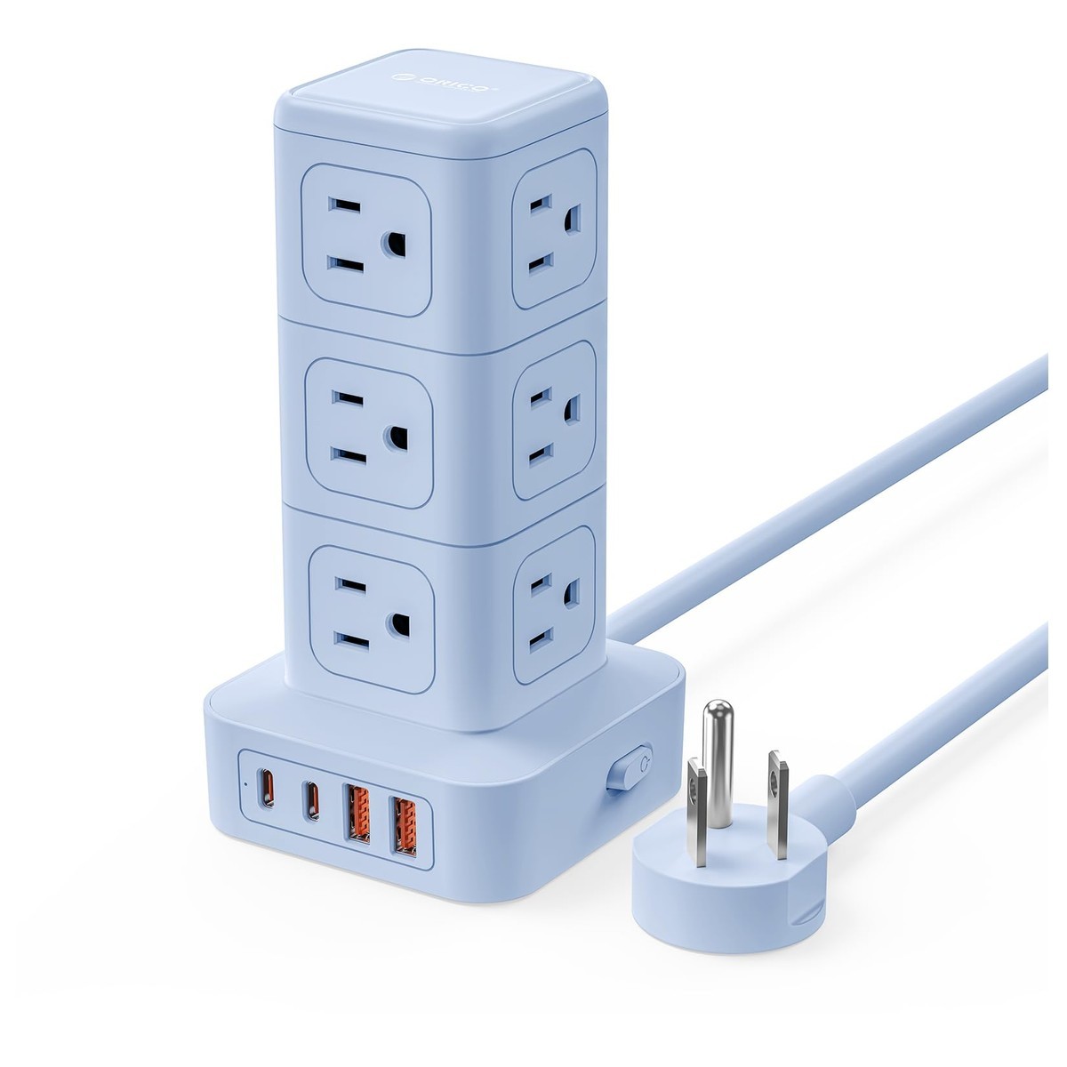ORICO TPP-12A2U2C Power Strip Tower Multiple Outlets Extension Cord