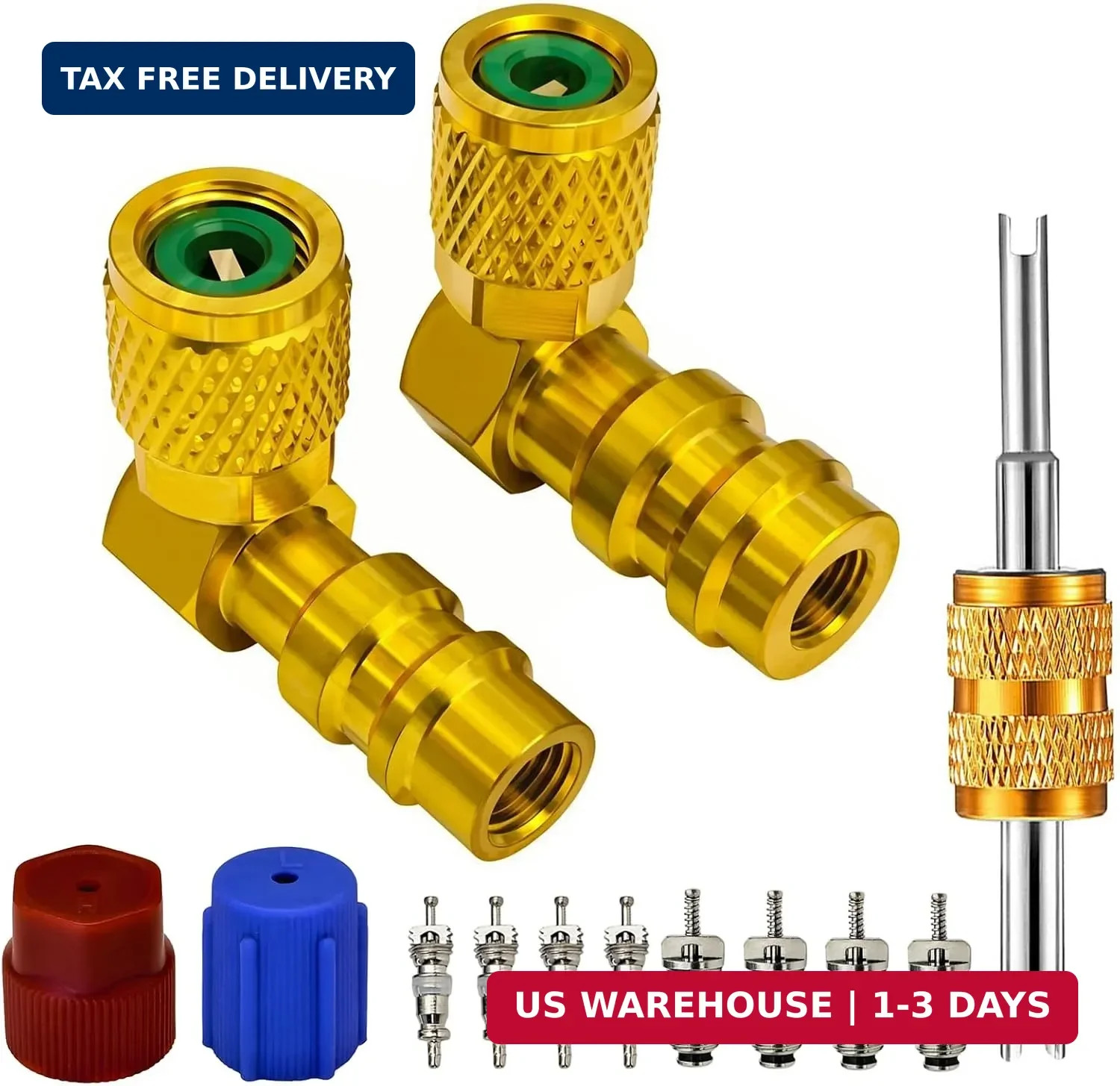 VOTNMIC R12 to R134A AC Retrofit Fitting Adapter Kit, Brass R12 R22 to R134A ...