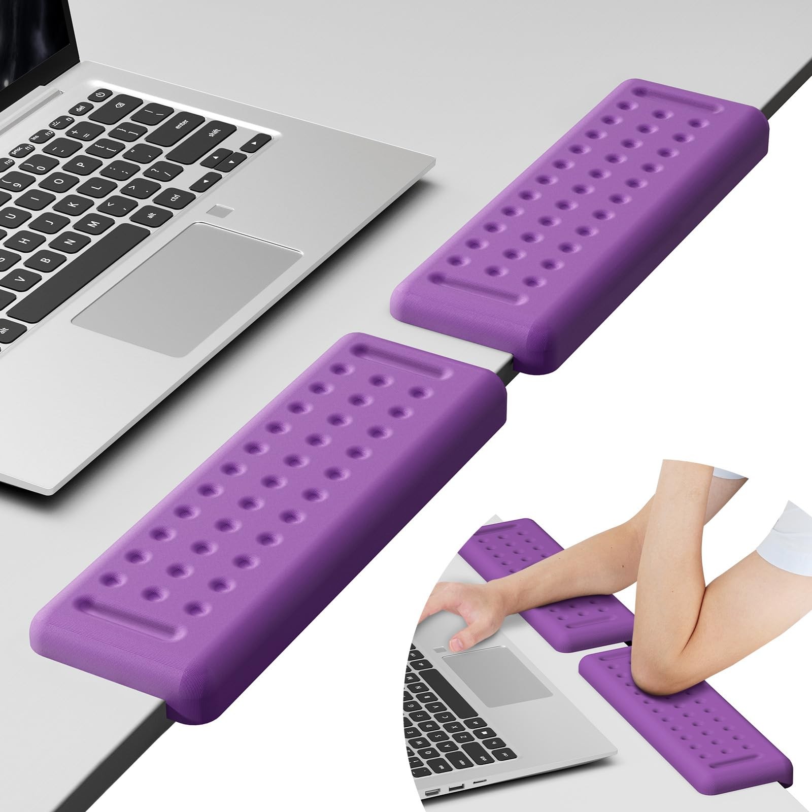Leolee L-Shaped Desk Elbow Pads for Desk, Purple Memory Foam Arm Rest