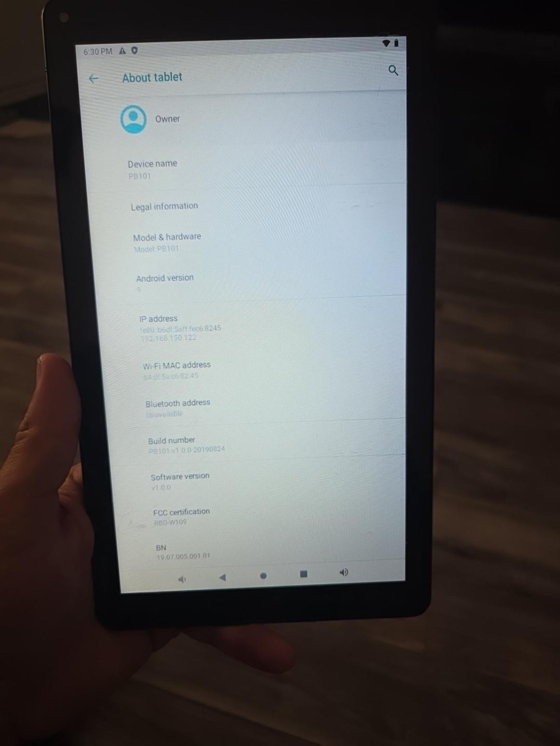Packard Bell PB101 Android Tablet – Android 9 – Fully Functional