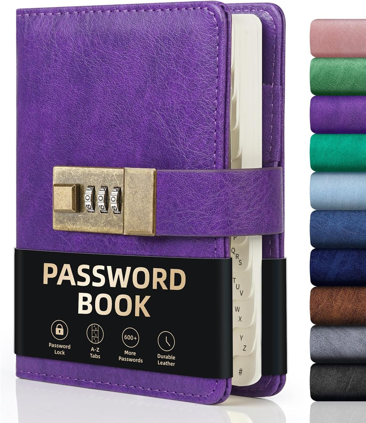 Password Book with Lock Keeper Book for Seniors 4.33x6.18in Purple