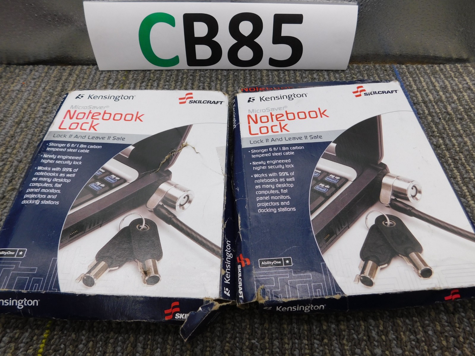 NEW 2PCK Skilcraft Kensington MicroSaver Notebook Lock & 6ft Cable w/ 2 Keys