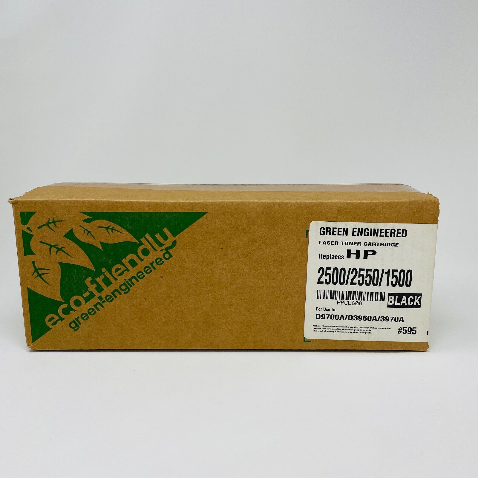 NEW Lot 2 Green Engineered Cyan 596 Black 595 Cartridge For HP 2500/2550/1500