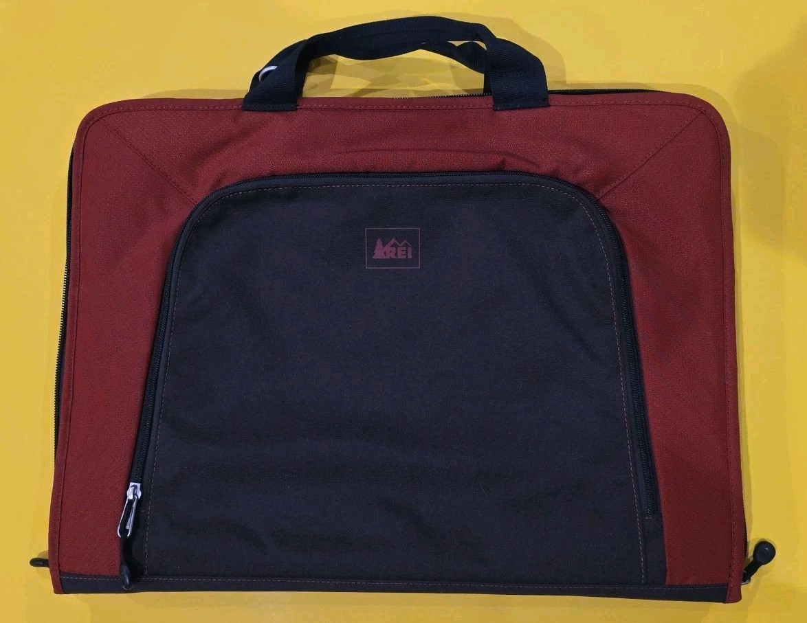 REI Tech Wrap Computer Sleeve Laptop Bag Messenger Tote Copper Drk Brown 16x11x2