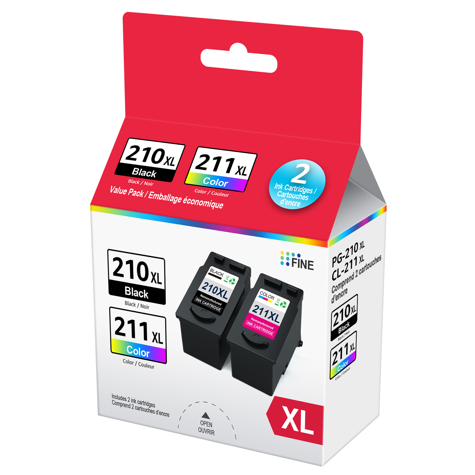 2x PG-210XL CL-211XL Ink replacement for Canon PIXMA MP280 MP480 MP490 MP495