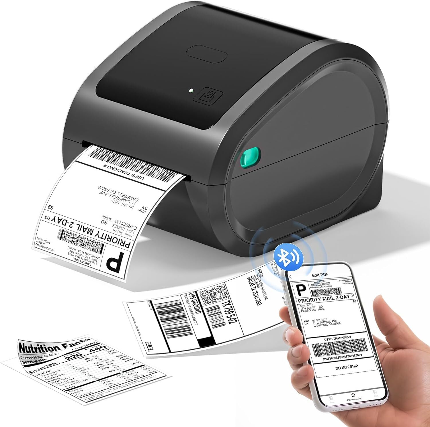 Phomemo D520-BT Bluetooth Thermal Shipping Label Printer for USPS Shopify eBay