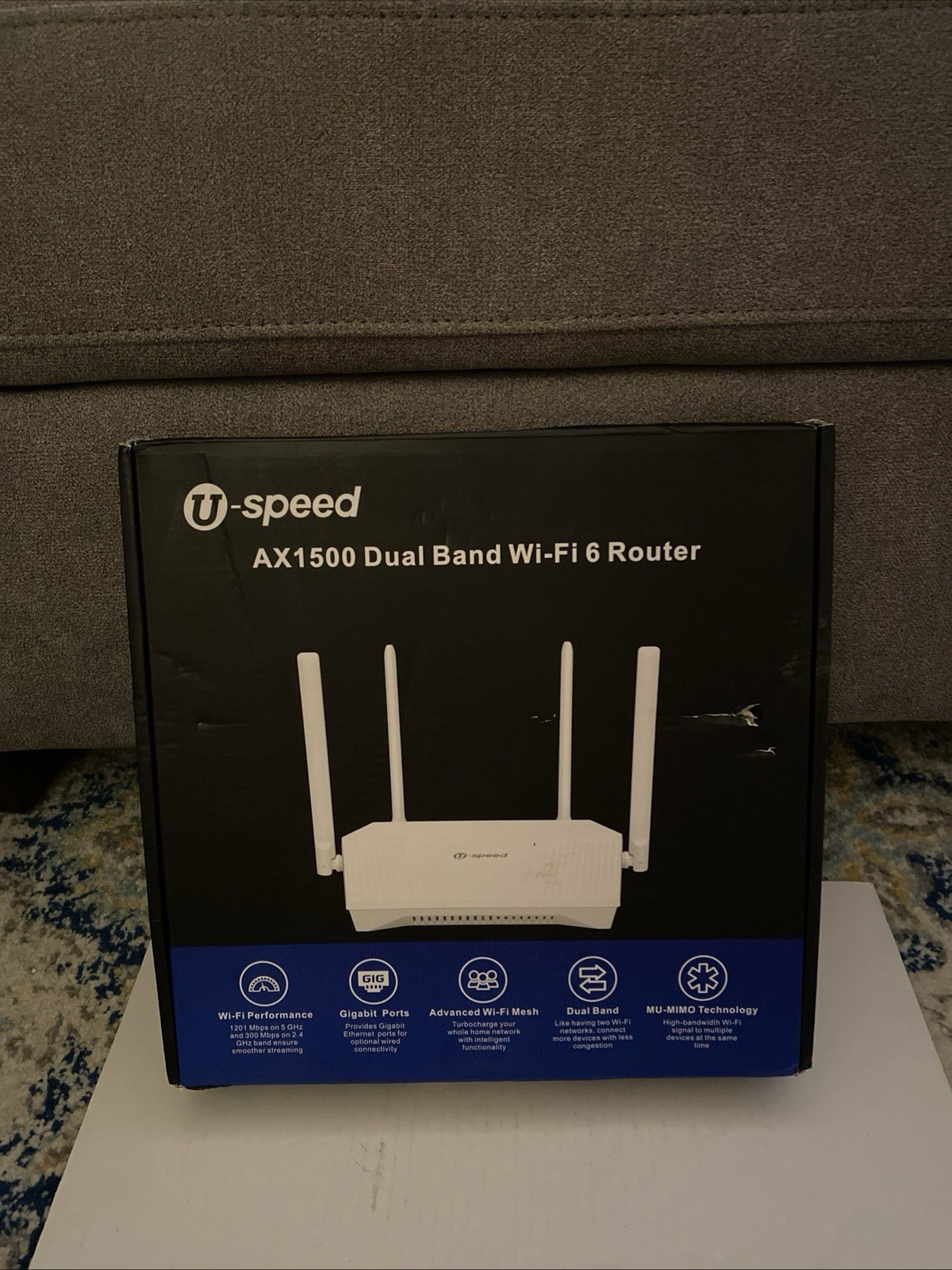 U-speed AX1500 WiFi 6 Router 1.5 Gbps Gigabit Dual Band Beamforming Full Gigabit