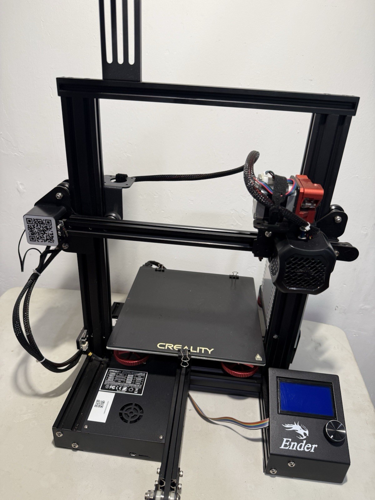 Creality Ender-3 3D Printer Upgraded Tested Working - No Power Cord