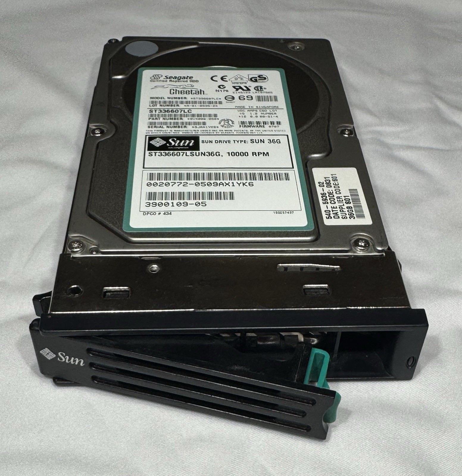 Sun 540-5936 36.4GB 3.5" 10K RPM LVD Ultra-320 SCSI 80p SCA HDD, ST336607LC
