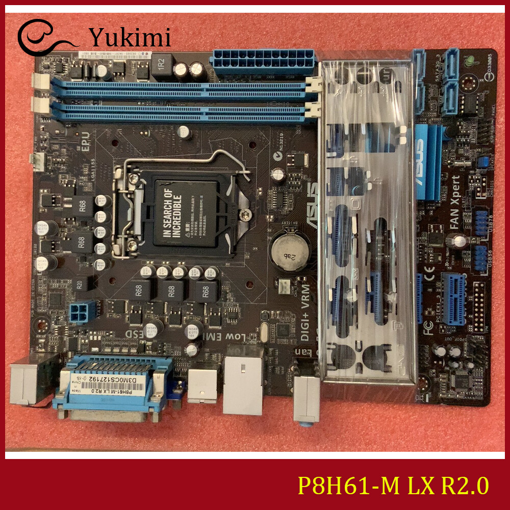 FOR ASUS P8H61-M LX R2.0 LGA 1155 DDR3 16GB VGA Motherboard Test OK