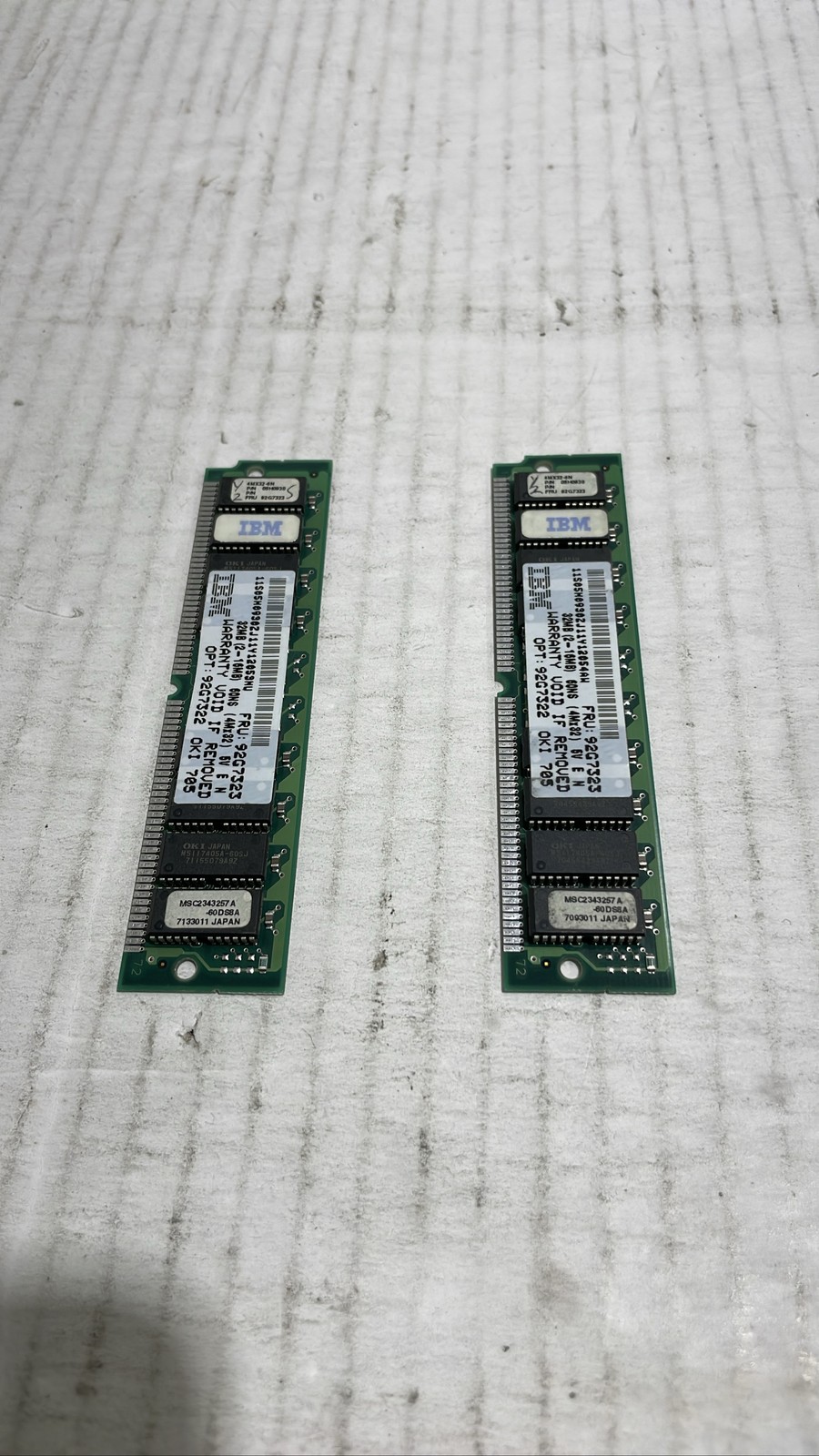 IBM 32MB 2x16MB EDO RAM Kit 72-Pin SIMM 60ns FRU 92G7323 92G7322 Lot Of 2