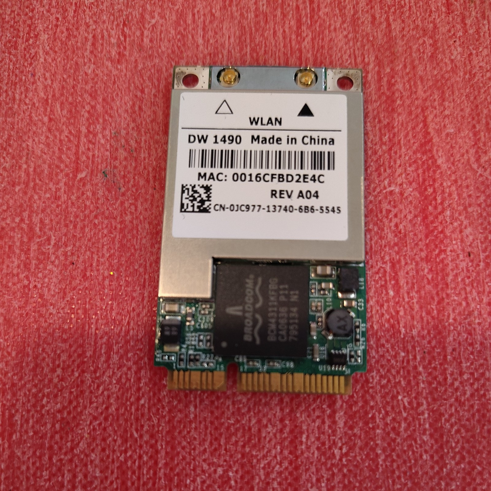 BroadCom Dell DW1490 BCM94311 BCM4311 Mini PCI-E WLAN Wireless Card JC977