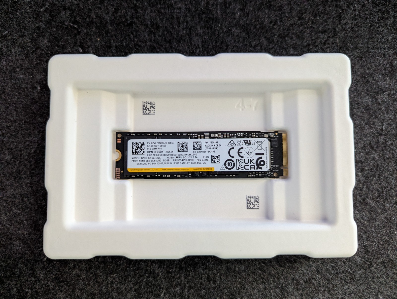 Samsung PM9F1 - Model MZ-VL7512A / 512GB NVMe M.2 2280 Drive